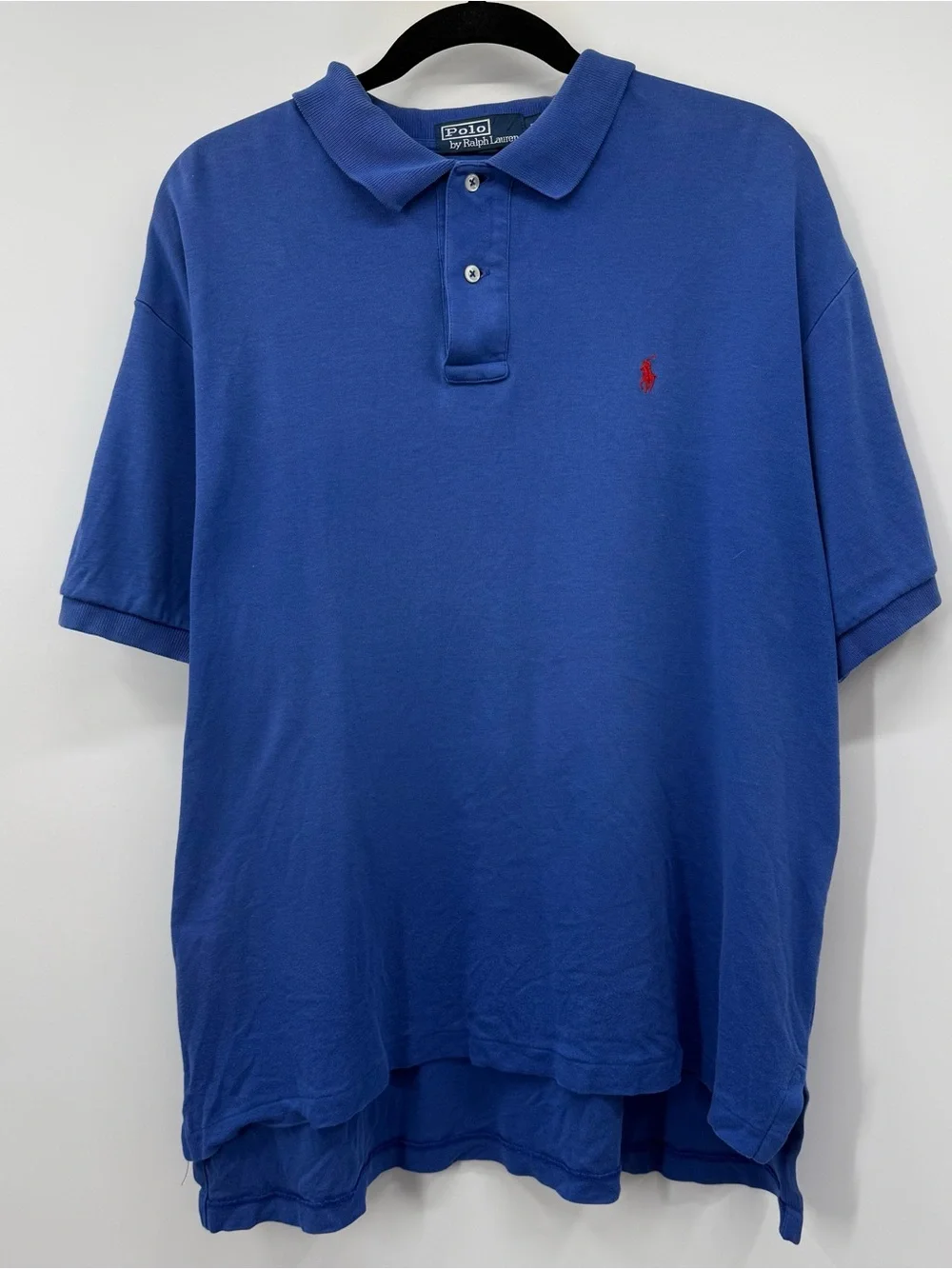 Ralph Lauren Blue Polo with Red Pony Embroidery